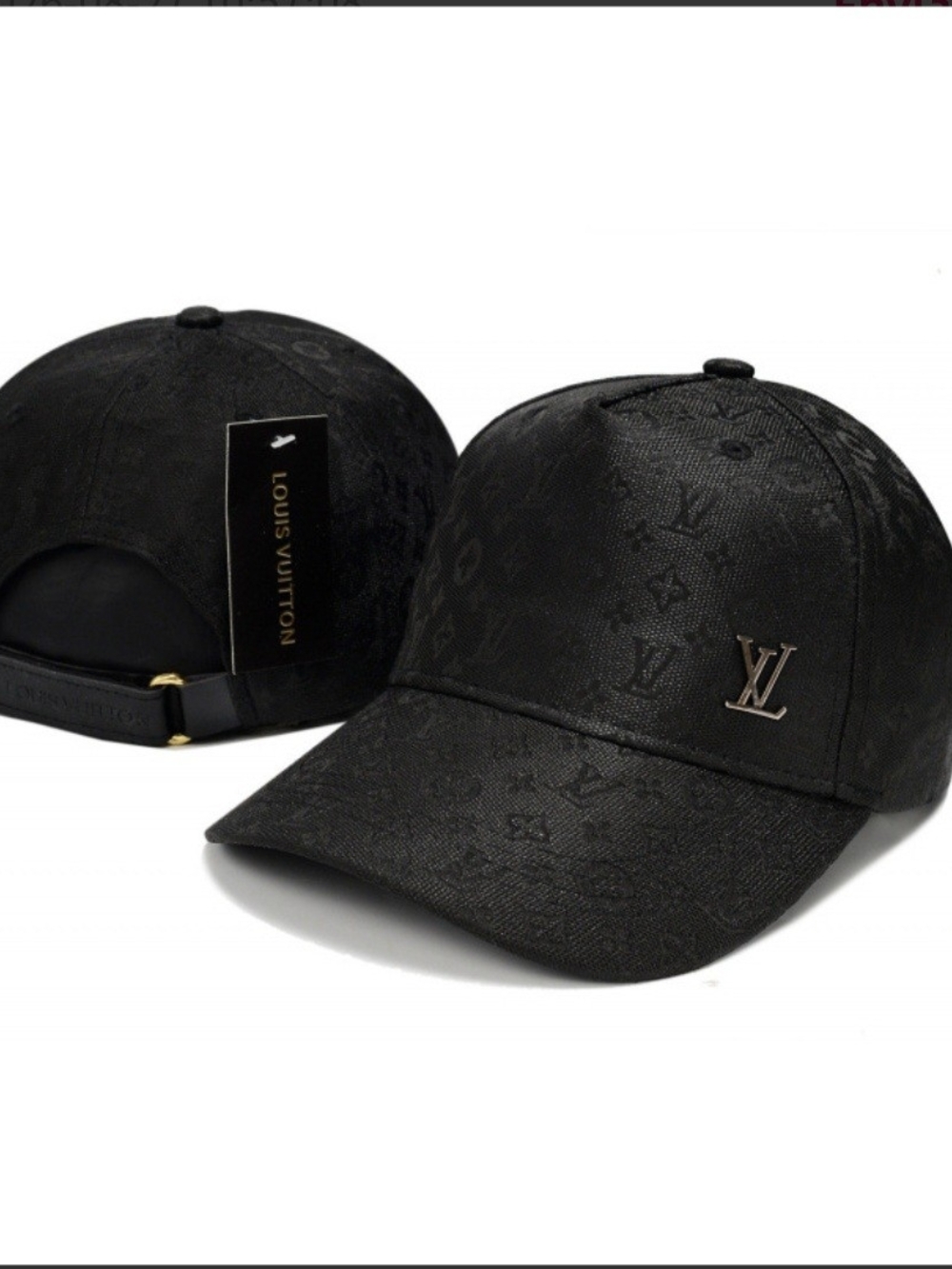 Black Monogram LV Pin Baseball Cap